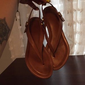 Tory Burch leather flip flops